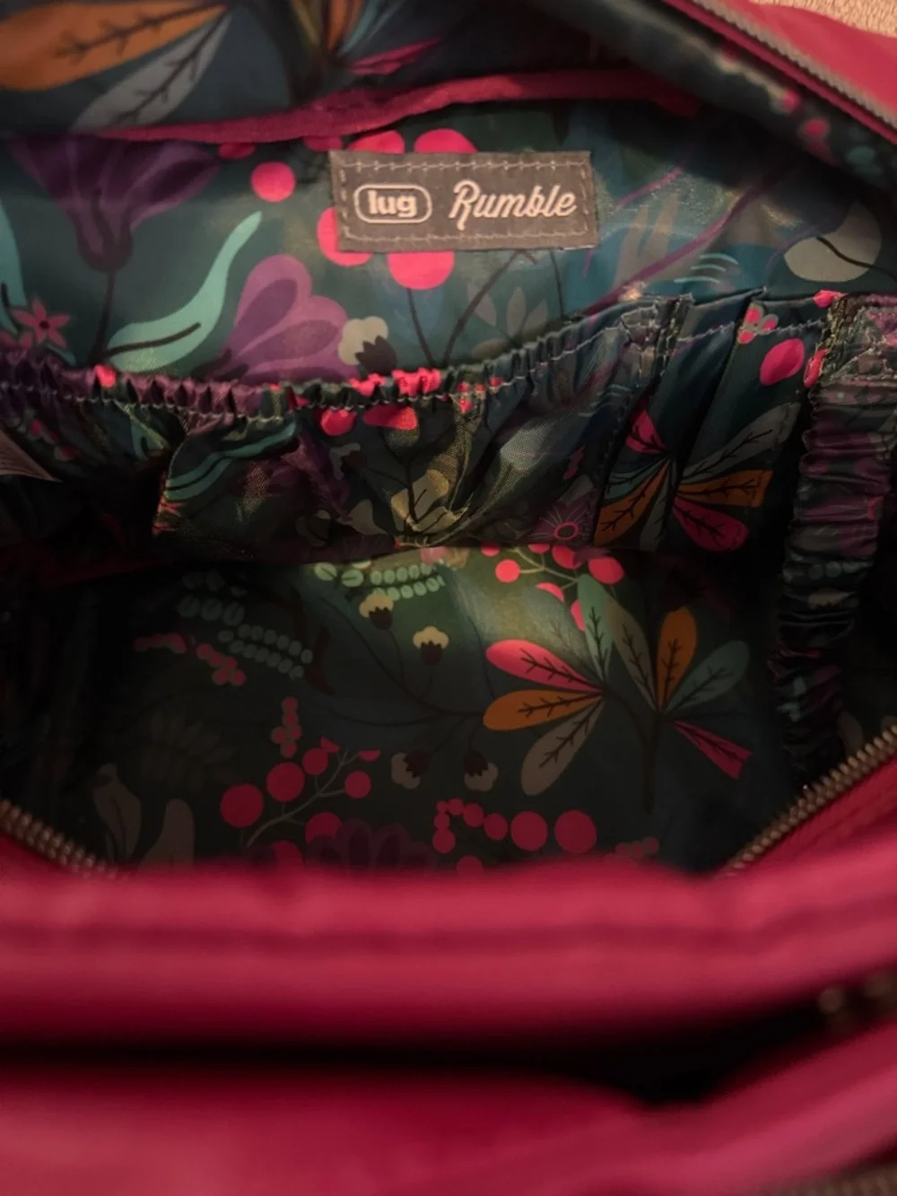 lug Rumble Quilted Satchel Bag - Raspberry - Picture 2 of 3